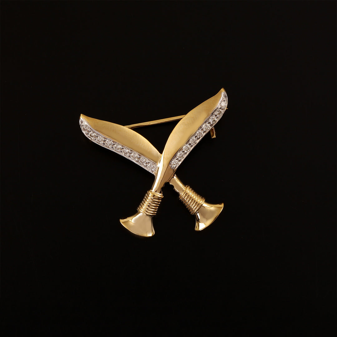 9K YG Fancy Diamond Brooch-1pc