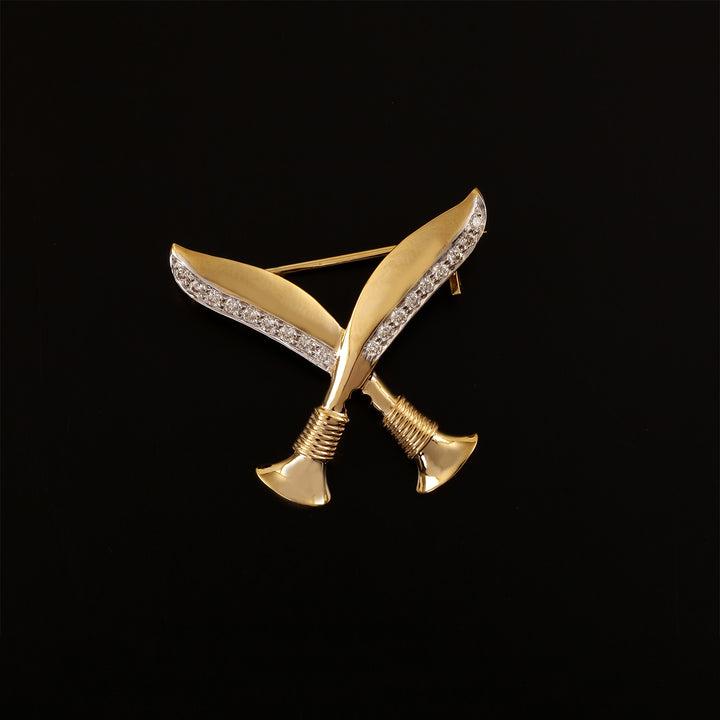 9K YG Fancy Diamond Brooch-1pc