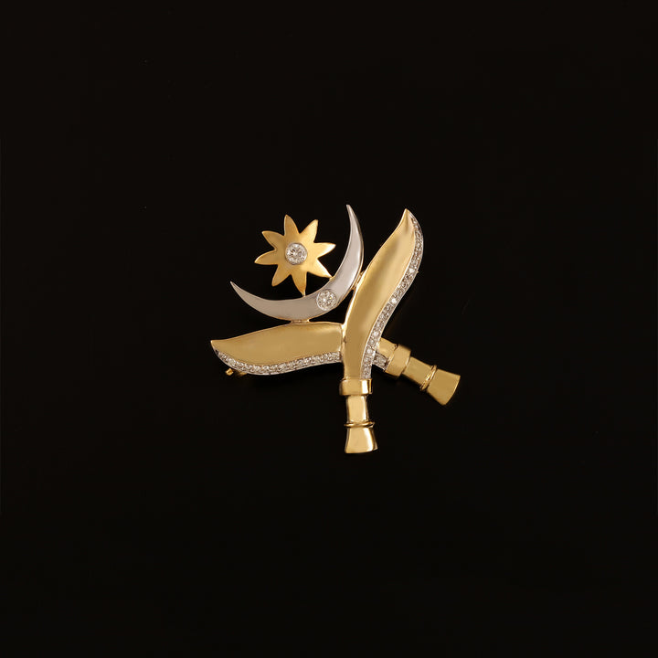 9K YG Fancy Diamond Brooch-1pc