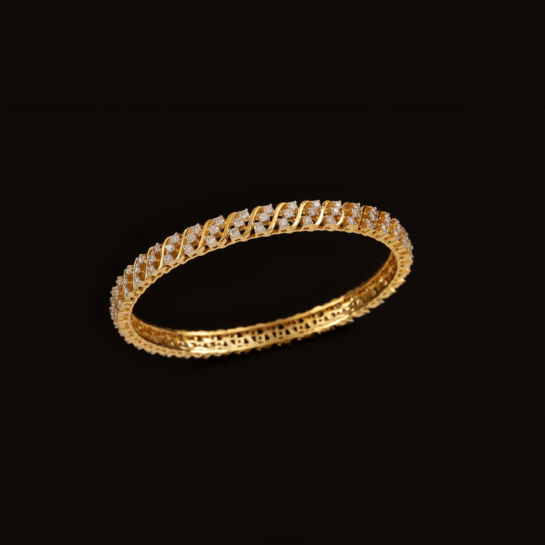 9K YG Fancy Diamond Bangle-1pc