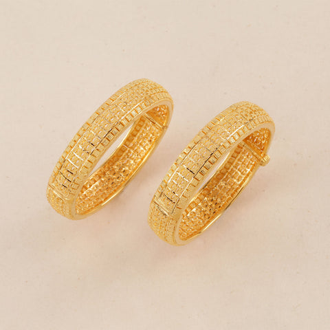 22K YG Screw Bangle-1pair