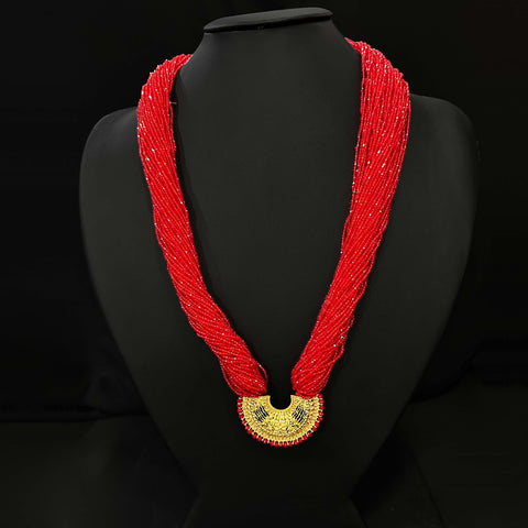 22K YG Red Crystal Pote Pendant-1pc