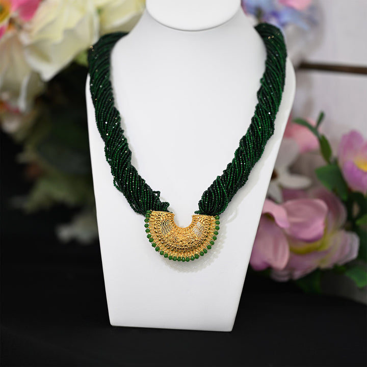 22K YG Red Crystal Pote Pendant-1pc