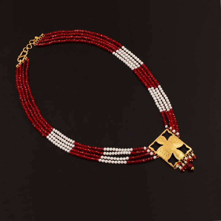 22K YG Fancy Semi stone with Pearl Pendant-1pc