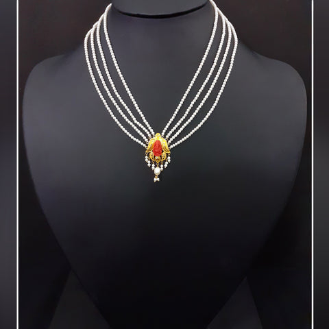 22K YG Semi Stone with Pearl Pendant-1pc