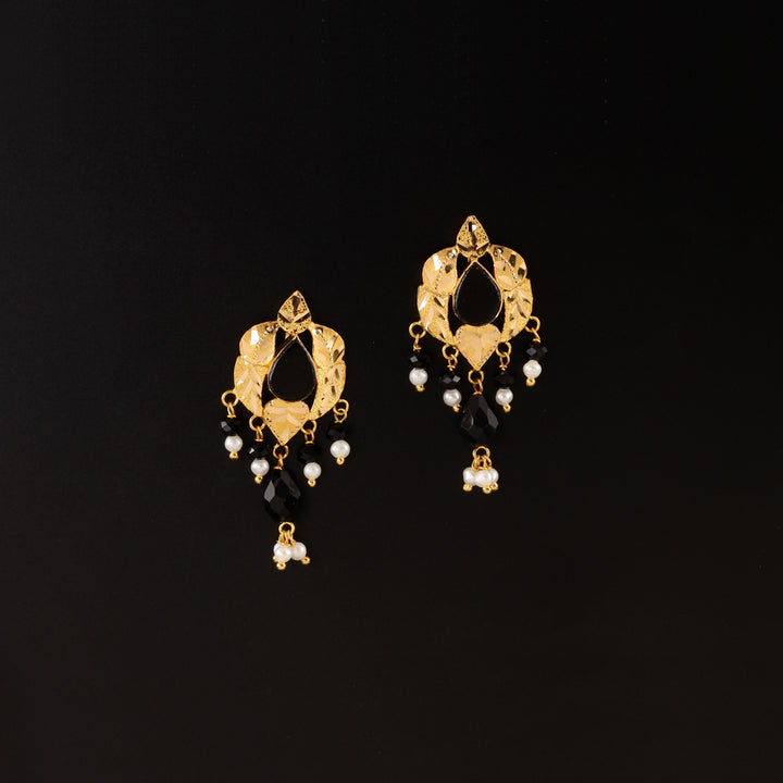 22K YG Semi Stone Earring-1pair
