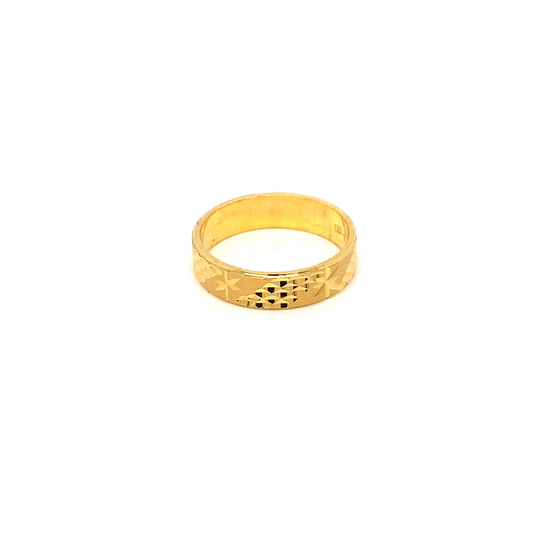 22K YG Mens Band Ring-1pc