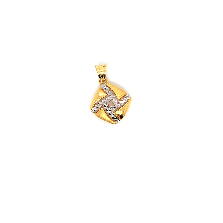 22K YG Fancy 2 Tone Pendant-1pc
