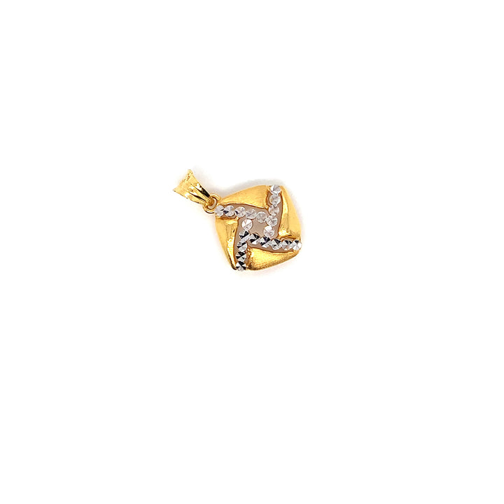 22K YG Fancy 2 Tone Pendant-1pc