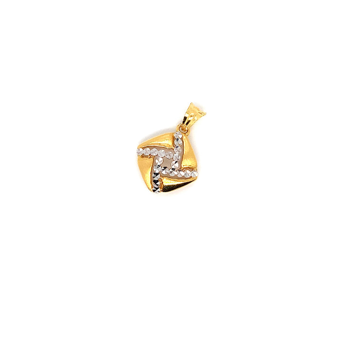 22K YG Fancy 2 Tone Pendant-1pc