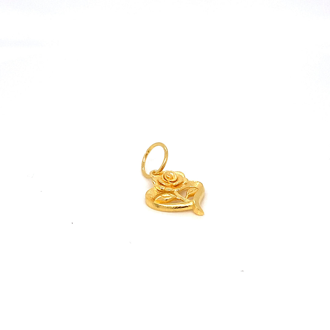 22K YG Women Heart Pendant-1pc