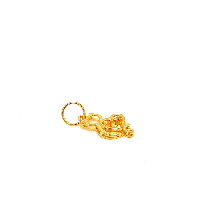 22K YG Women Heart Pendant-1pc