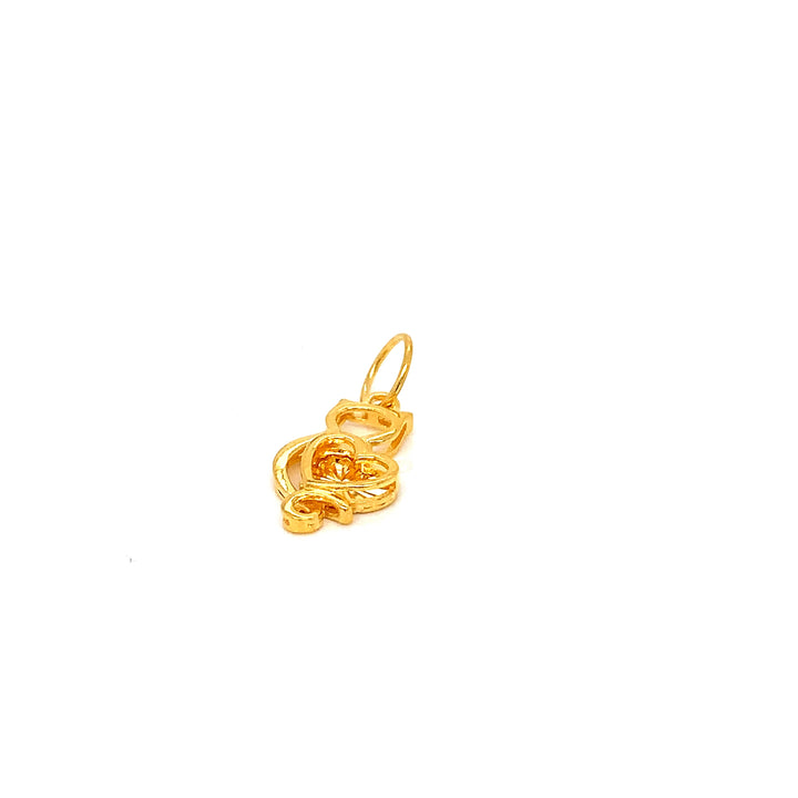 22K YG Women Heart Pendant-1pc