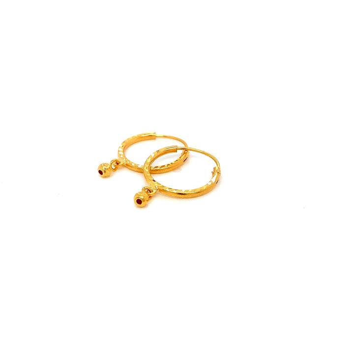 22K YG Hoop Earring-1pair