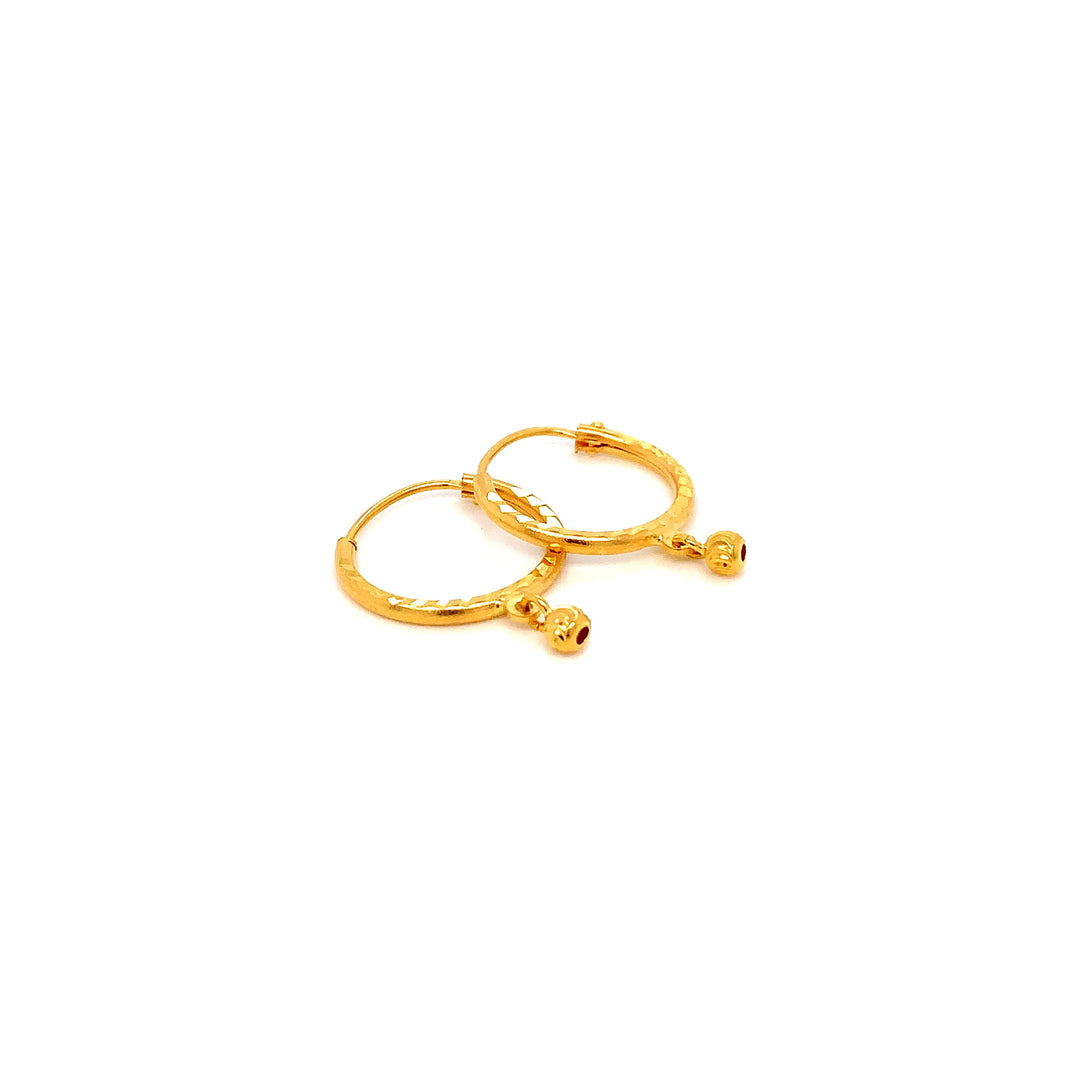 22K YG Hoop Earring-1pair