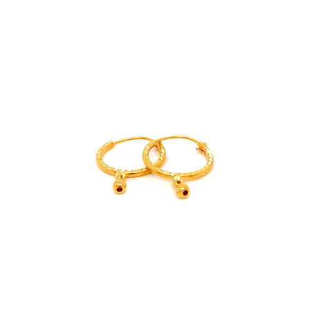 22K YG Hoop Earring-1pair