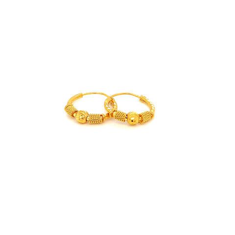 22K YG Hoop Earring-1pair