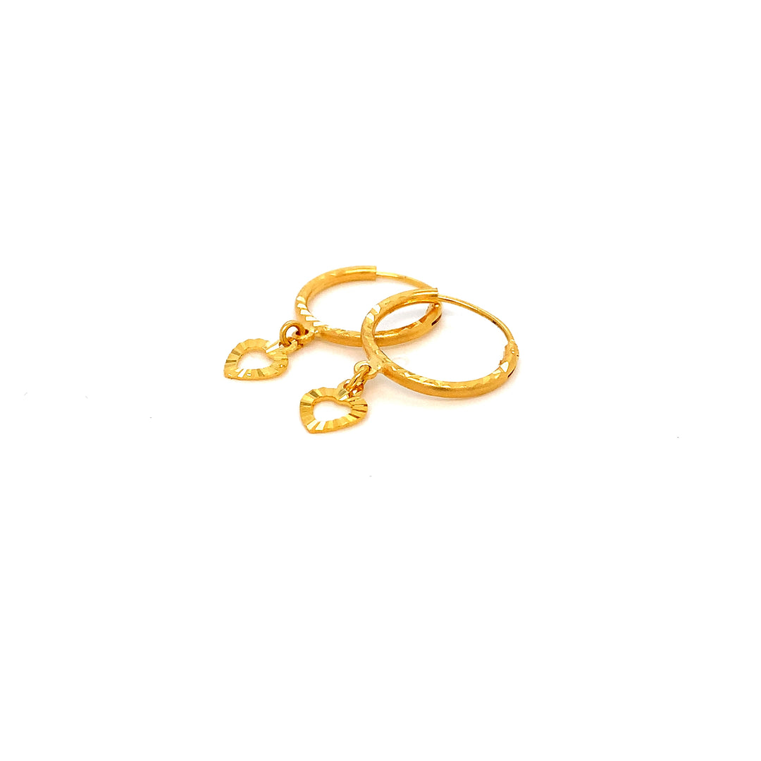 22K YG Hoop Earring-1pair