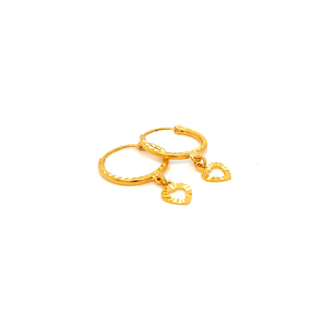 22K YG Hoop Earring-1pair