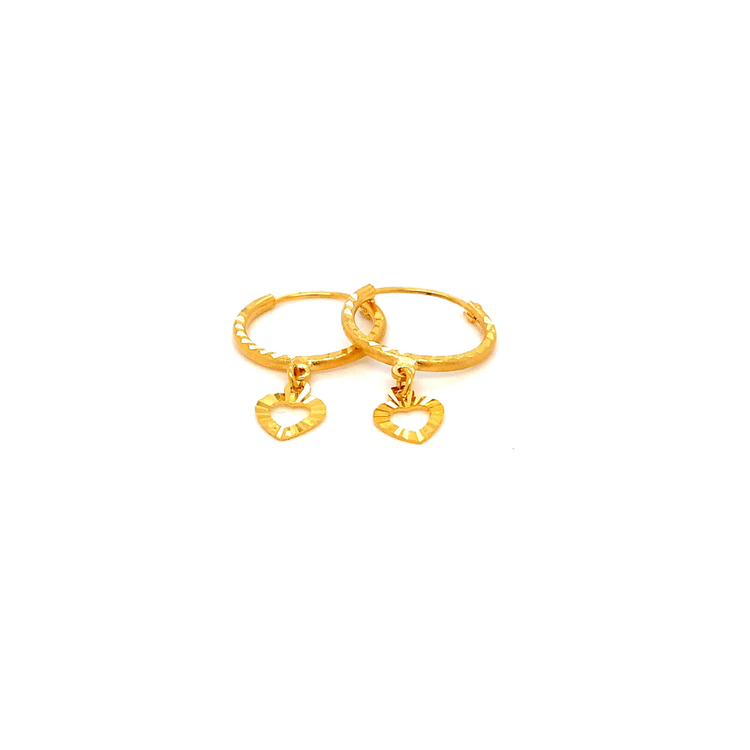 22K YG Hoop Earring-1pair