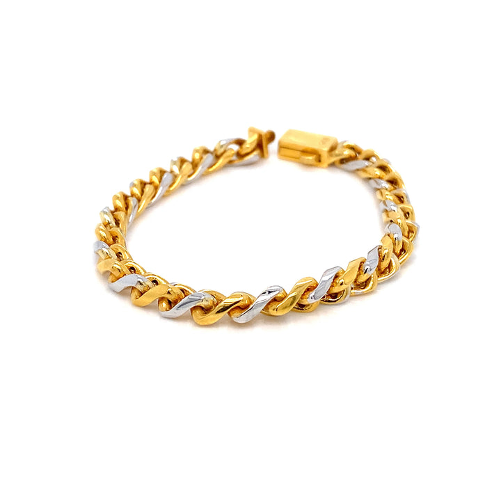 22K YG Fancy 2 tone Kids Bracelet-1pc