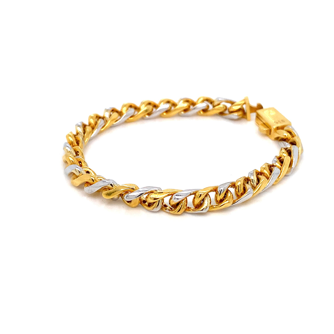 22K YG Fancy 2 tone Kids Bracelet-1pc