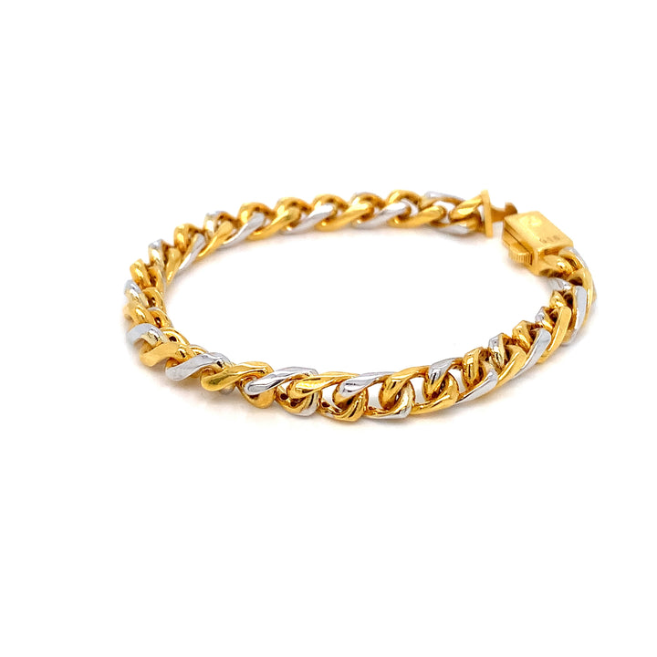 22K YG Fancy 2 tone Kids Bracelet-1pc