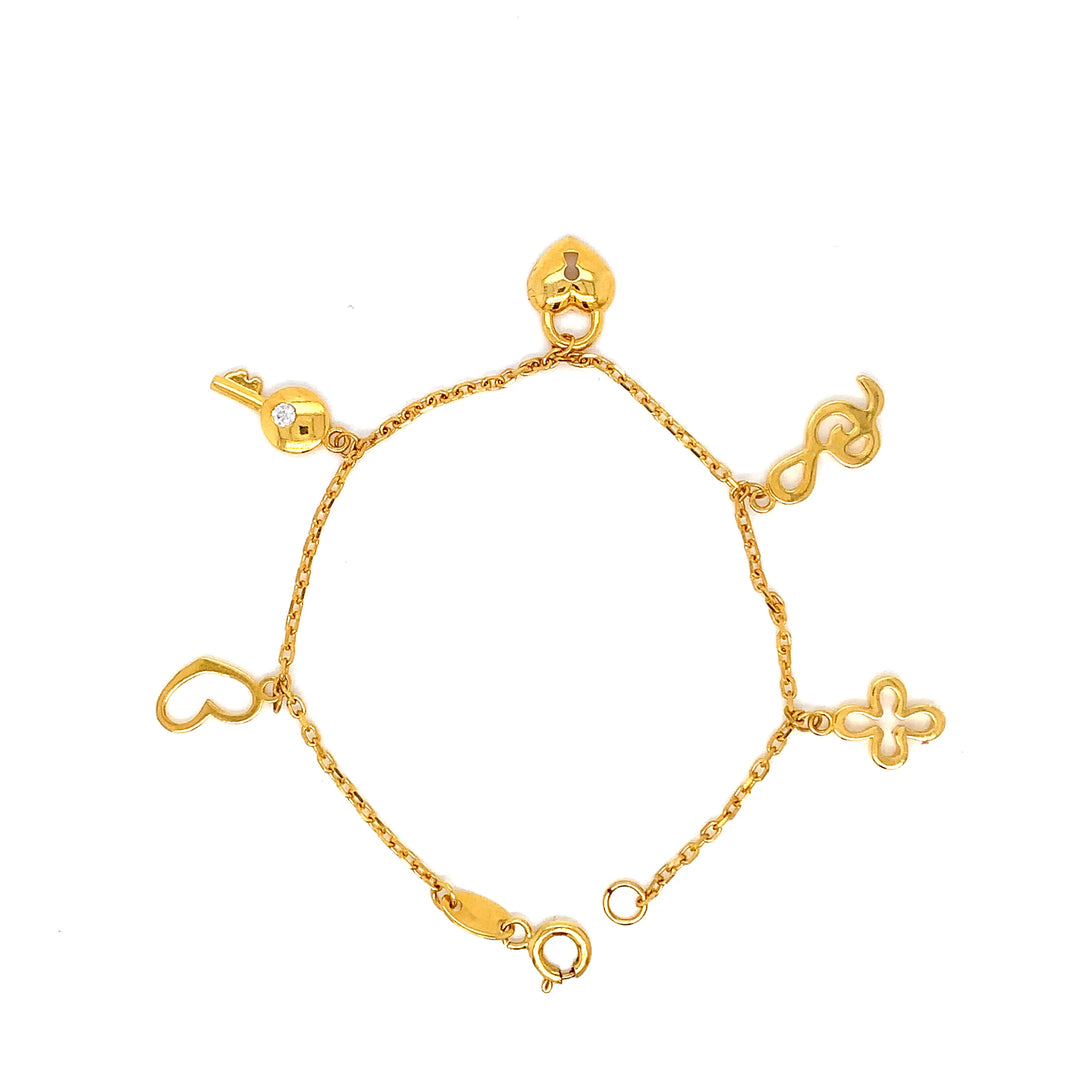 22K YG Fancy Kids Bracelet-1pc