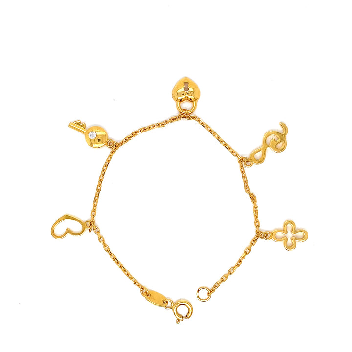22K YG Fancy Kids Bracelet-1pc