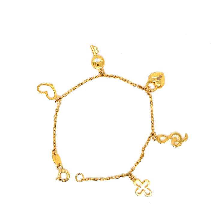 22K YG Fancy Kids Bracelet-1pc