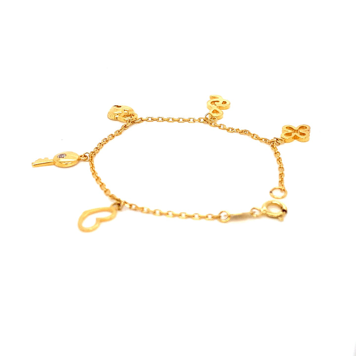 22K YG Fancy Kids Bracelet-1pc