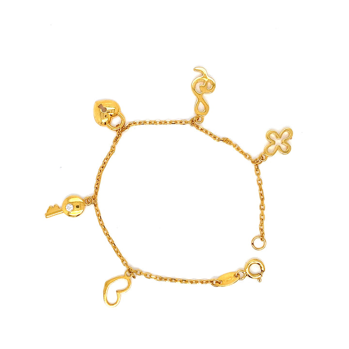 22K YG Fancy Kids Bracelet-1pc