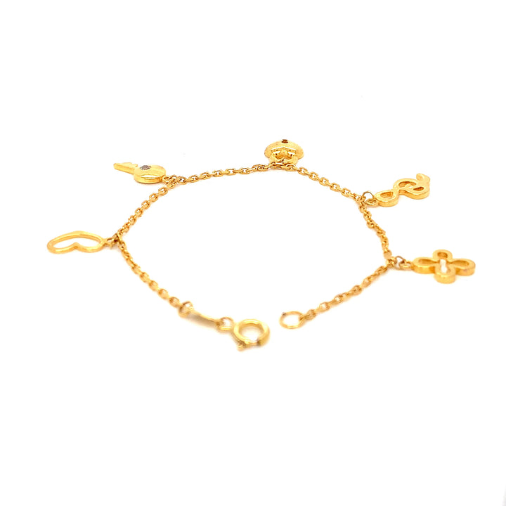 22K YG Fancy Kids Bracelet-1pc