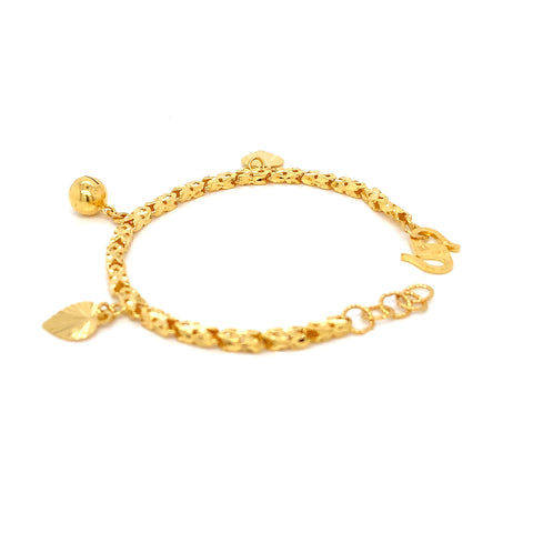 22K YG Fancy Kids Bracelet-1pc