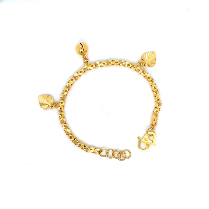 22K YG Fancy Kids Bracelet-1pc