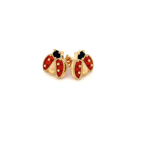 22K YG Lady Bug Earring-1pair