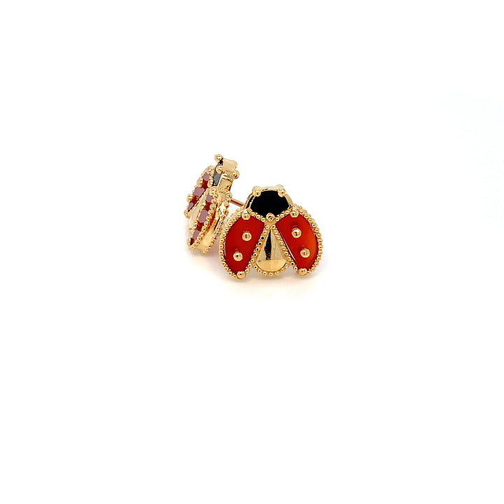 22K YG Lady Bug Earring-1pair