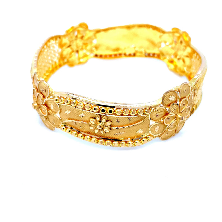 22K YG Women Flower Bangle-1pc