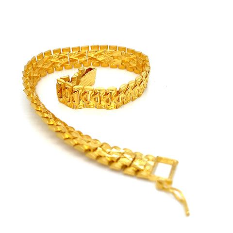 22K YG Fancy Men Bracelet-1pc