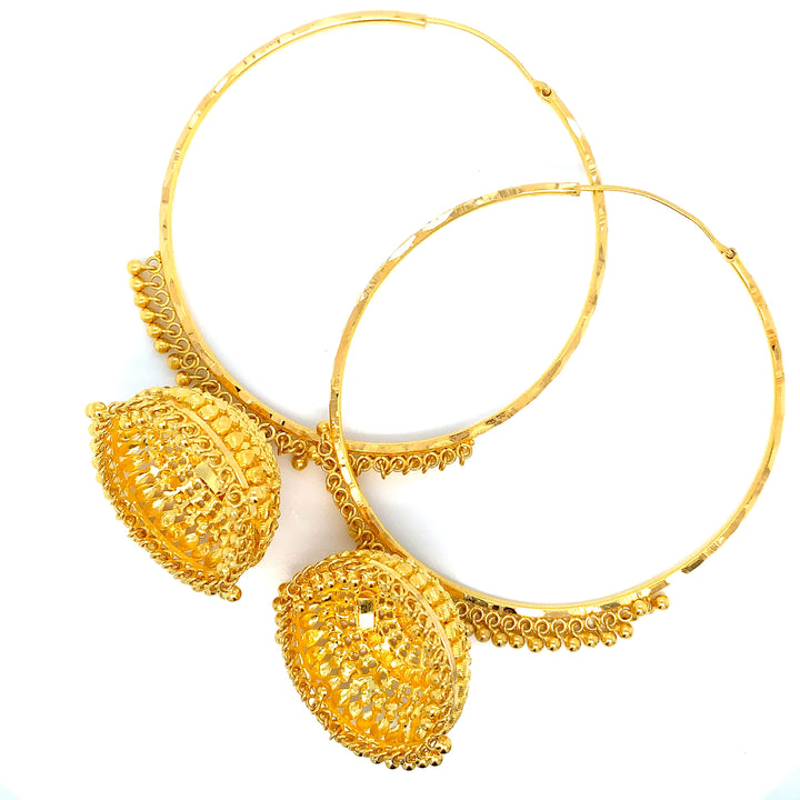 22K YG Heavy Dangler Earring-1pair