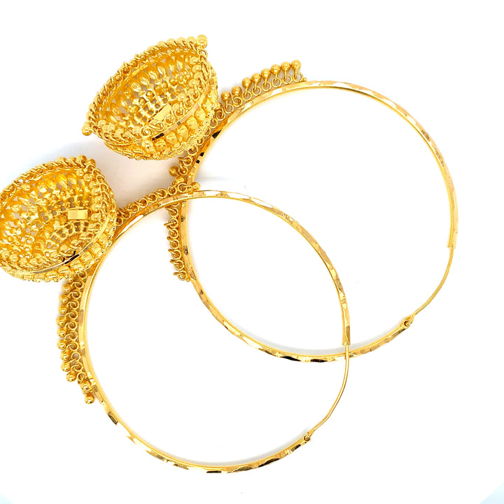 22K YG Heavy Dangler Earring-1pair