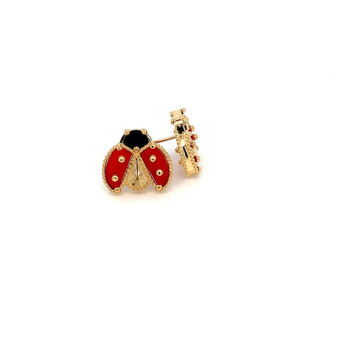 22K YG Lady Bug Earring-1pair