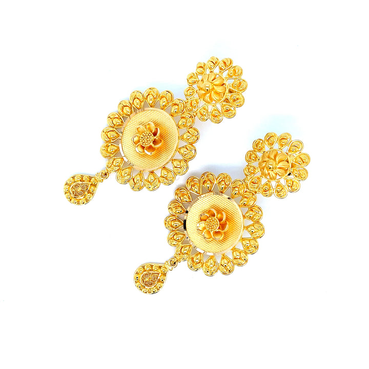 22K YG Heavy Weight Dangler Earring-1pc