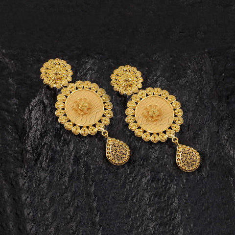 22K YG Heavy Weight Dangler Earring-1pc