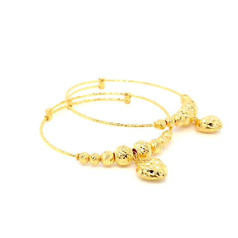 22K YG Baby/Todler Bangle-1pair