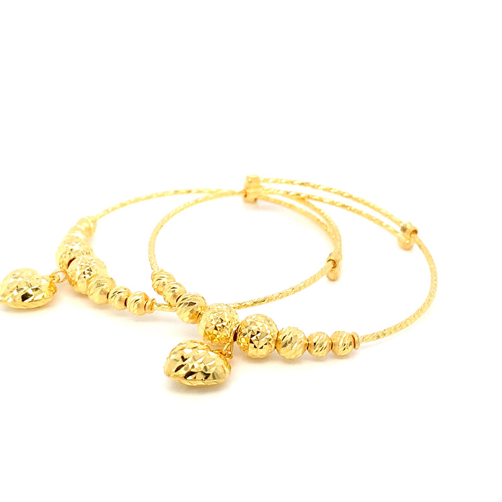22K YG Baby/Todler Bangle-1pair