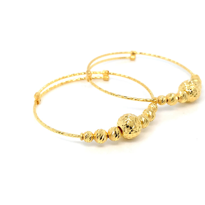 22K YG Baby/Todler Bangle-1pair