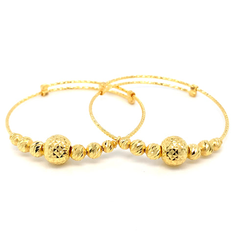 22K YG Baby/Todler Bangle-1pair