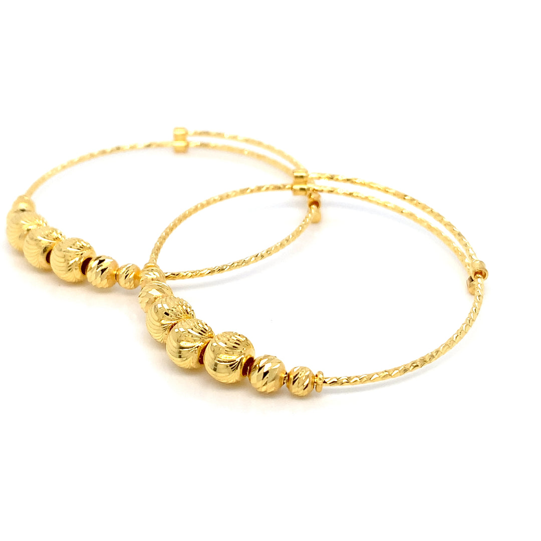 22K YG Baby/Todler Bangle-1pair
