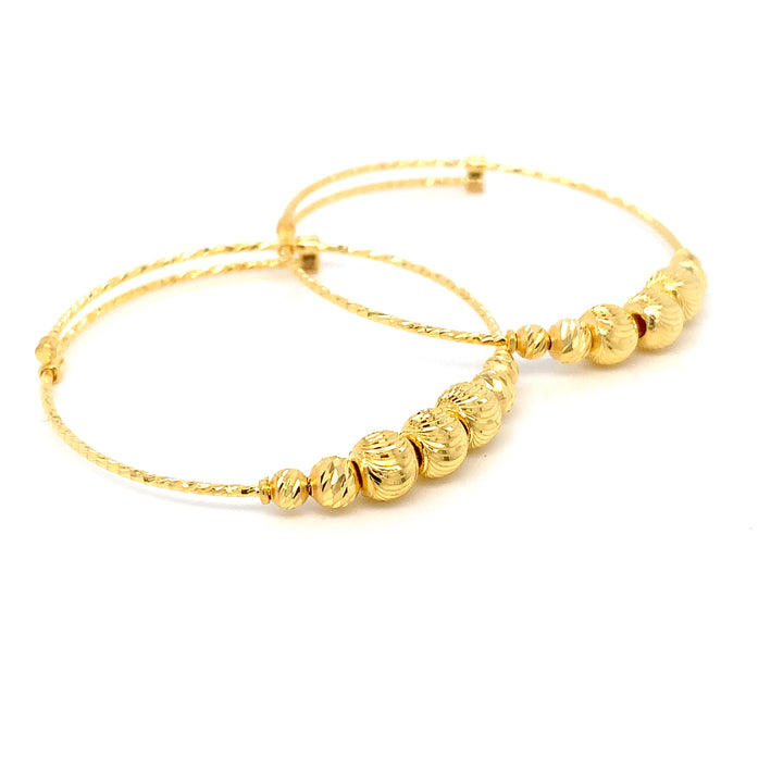 22K YG Baby/Todler Bangle-1pair